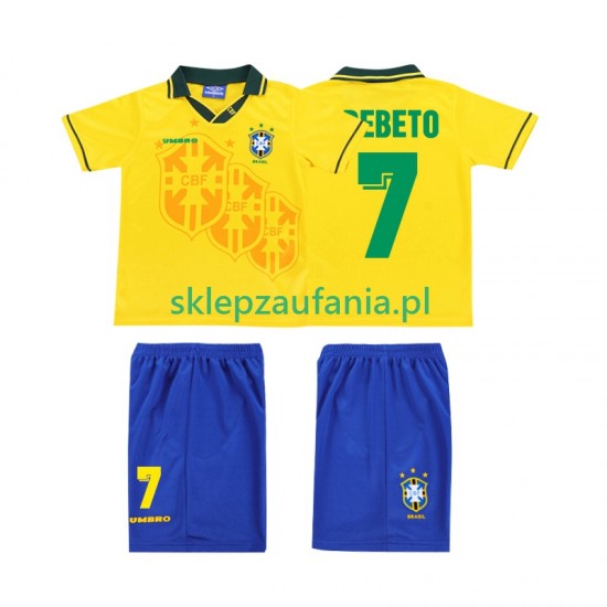 3-13 år Barn Brasil drakt BEBETO 7 Retro Hjemme 1994 Korte Ermer