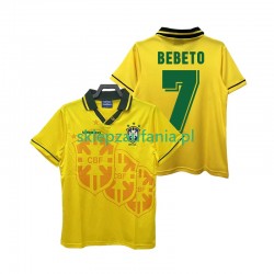 Herre Brasil drakt BEBETO 7 Retro Hjemme 1994 Korte Ermer