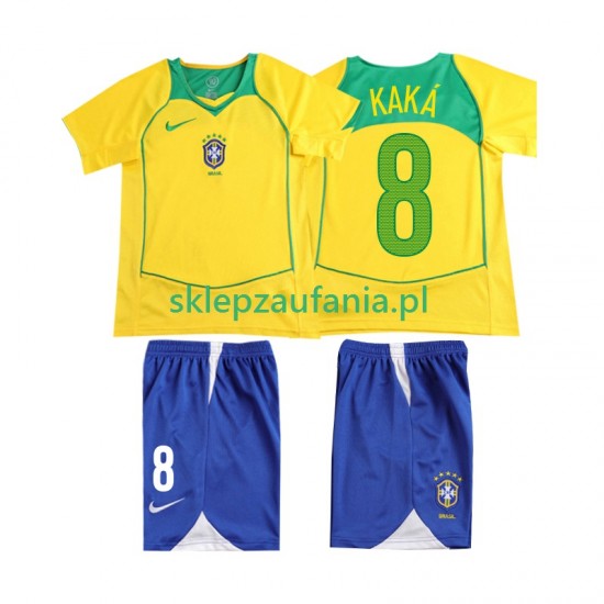3-13 år Barn Brasil drakt KAKA 8 Retro Hjemme 2004 Korte Ermer