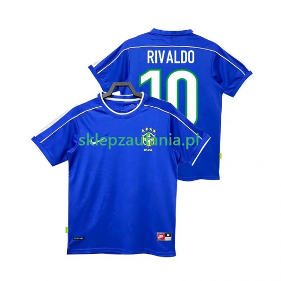 Herre Brasil drakt RIVALDO 10 1998 Retro Borte Korte Ermer