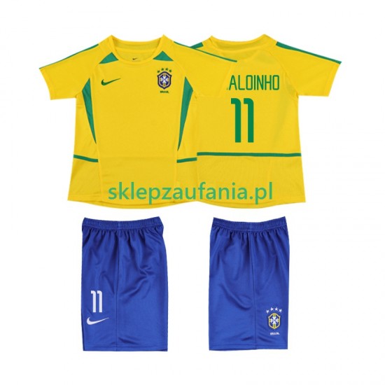 3-13 år Barn Brasil drakt RONALOINHO 11 2002 Retro Hjemme Korte Ermer