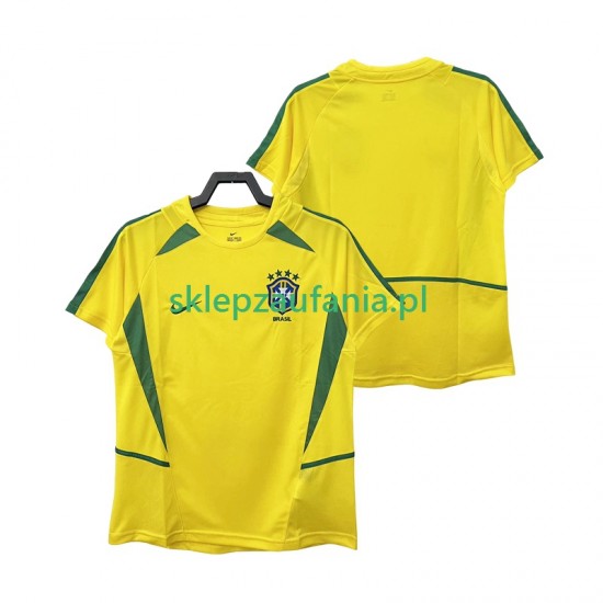 Herre Brasil drakt 2002 Retro Hjemme Korte Ermer