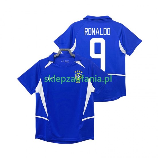 Herre Brasil drakt Ronaldo 9 2002 Retro Borte Korte Ermer