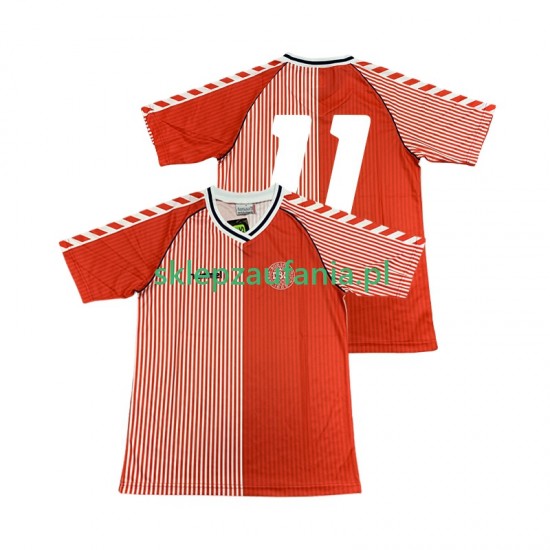 Herre Danmark drakt 11 1986 Retro Hjemme Korte Ermer