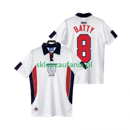 Herre England drakt BATTY 8 1998 Retro Hjemme Korte Ermer