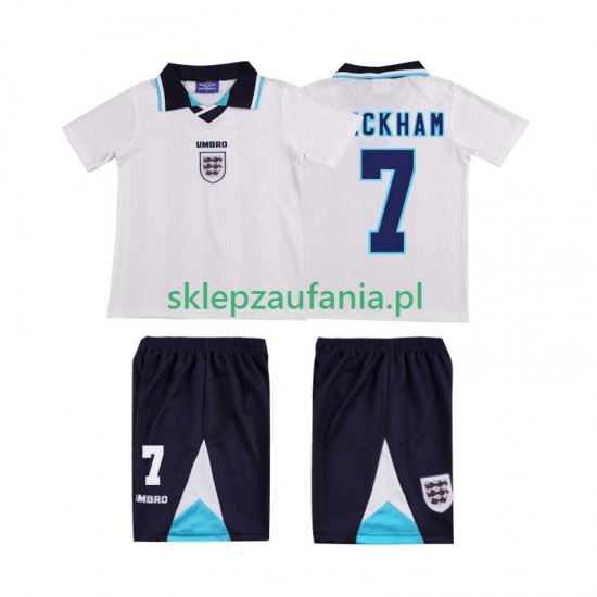 3-13 år Barn England drakt Beckham 7 1996 Retro Hjemme Korte Ermer