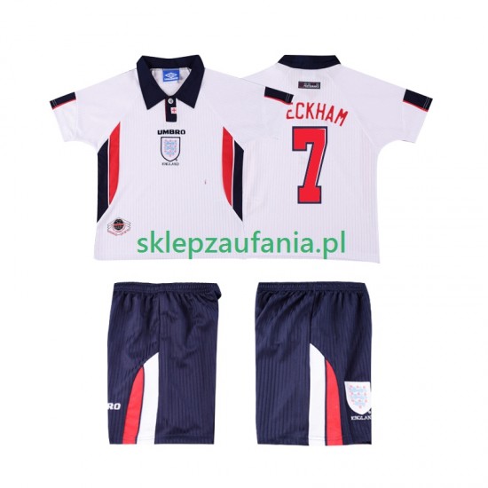 3-13 år Barn England drakt Beckham 7 1998 Retro Hjemme Korte Ermer
