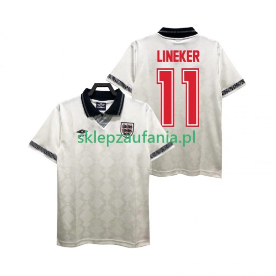 Herre England drakt LINEKER 11 Retro Hjemme 1990 Korte Ermer