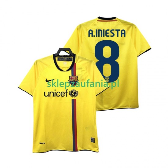 Herre FC Barcelona drakt A INIESTA 8 2009 Retro Borte 2008 Korte Ermer