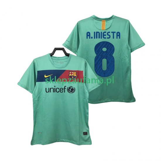 Herre FC Barcelona drakt A INIESTA 8 Retro Borte 2010 2011 Korte Ermer
