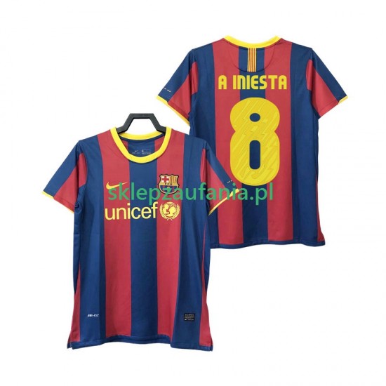 Herre FC Barcelona drakt A INIESTA 8 Retro Hjemme 2010 2011 Korte Ermer