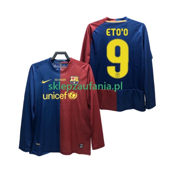 Herre FC Barcelona drakt ETO O 9 Champions League 2009 Retro Hjemme 2008 Langermet