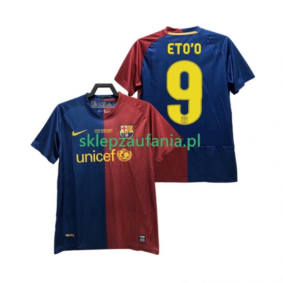 Herre FC Barcelona drakt ETO O 9 Champions League 2009 Retro Hjemme 2008 Korte Ermer