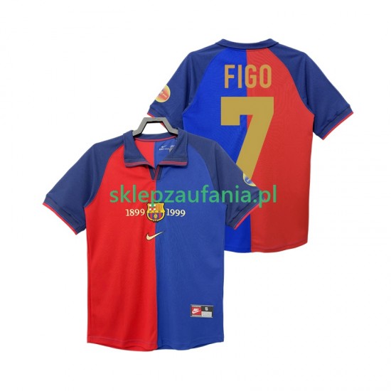 Herre FC Barcelona drakt FIGO 7 2000 Retro Hjemme 1990 Korte Ermer