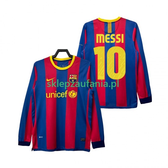 Herre FC Barcelona drakt Lionel Messi 10 Retro Hjemme 2010 2011 Langermet