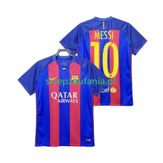 Herre FC Barcelona drakt Lionel Messi 10 2016 2017 Retro Hjemme Korte Ermer
