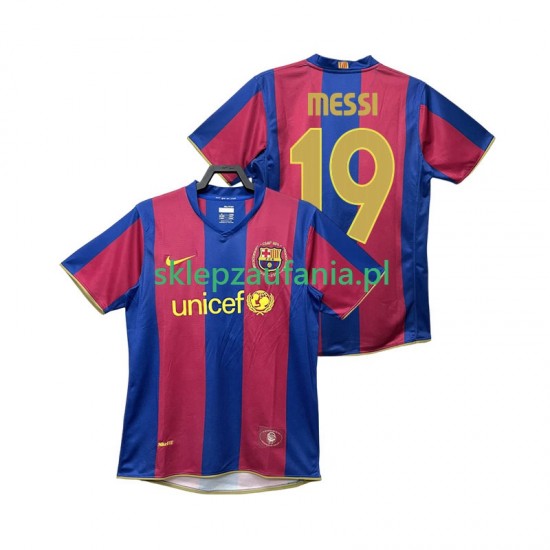 Herre FC Barcelona drakt Lionel Messi 19 2007 Retro Hjemme 2008 Korte Ermer