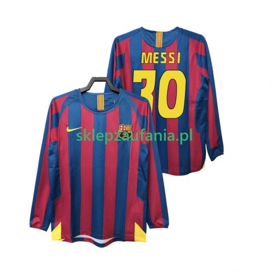 Herre FC Barcelona drakt Lionel Messi 30 2005 Retro Hjemme 2006 Langermet