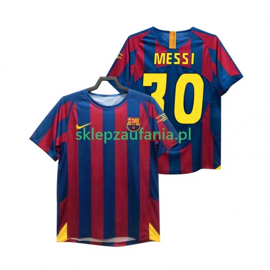 Herre FC Barcelona drakt Lionel Messi 30 Champions League 2005 Retro Hjemme 2006 Korte Ermer