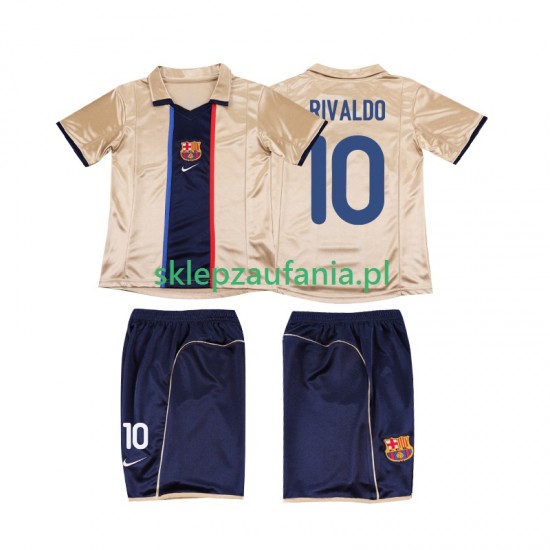 3-13 år Barn FC Barcelona drakt RIVALDO 10 2001 2002 Retro Borte Korte Ermer