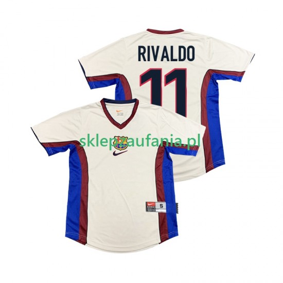 Herre FC Barcelona drakt RIVALDO 11 1998 Retro Borte 1999 Korte Ermer