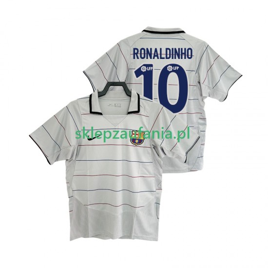 Herre FC Barcelona drakt RONALDINHO 10 2003 Retro Borte 2004 Korte Ermer