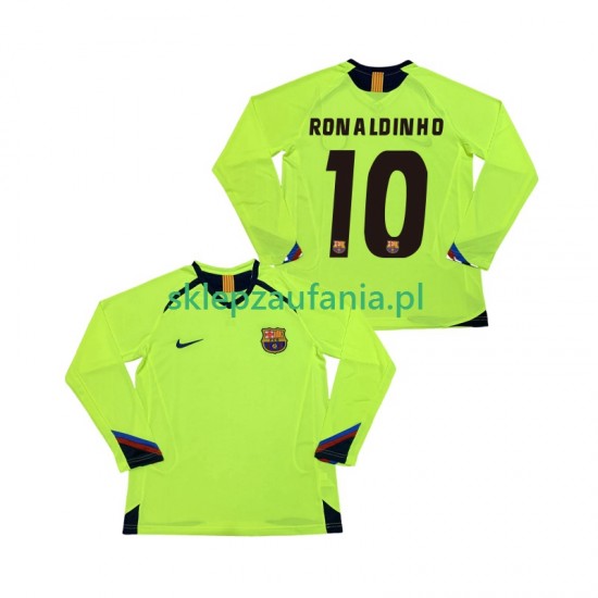 Herre FC Barcelona drakt RONALDINHO 10 2005 Retro Borte 2006 Langermet