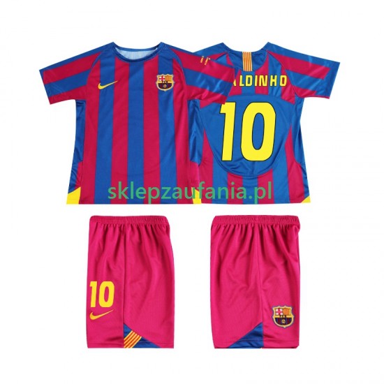 3-13 år Barn FC Barcelona drakt RONALDINHO 10 Champions League 2005 Retro Hjemme 2006 Korte Ermer