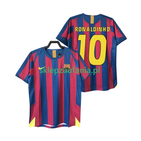 Herre FC Barcelona drakt RONALDINHO 10 2005 Retro Hjemme 2006 Korte Ermer