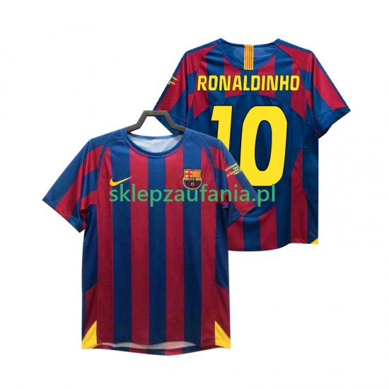 Herre FC Barcelona drakt RONALDINHO 10 Champions League 2005 Retro Hjemme 2006 Korte Ermer