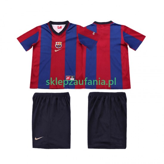 3-13 år Barn FC Barcelona drakt 1998 Retro Hjemme 1999 Korte Ermer