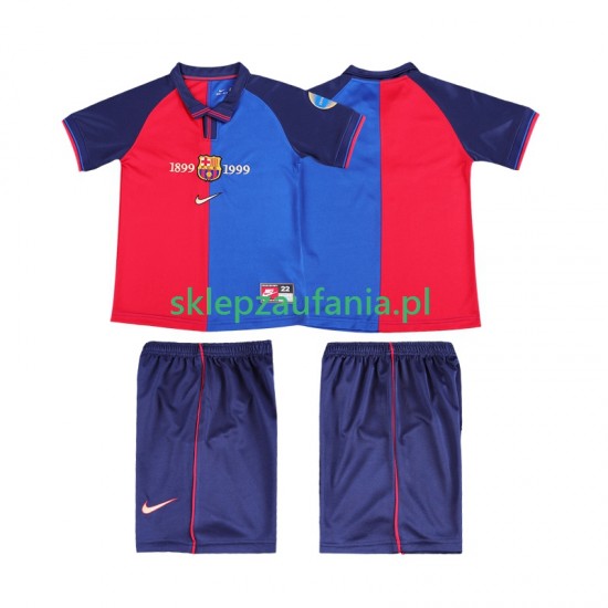 3-13 år Barn FC Barcelona drakt 2000 Retro Hjemme 1999 Korte Ermer
