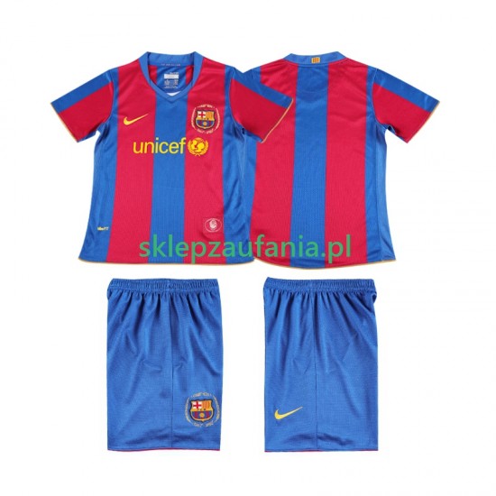 3-13 år Barn FC Barcelona drakt 2007 Retro Hjemme 2008 Korte Ermer