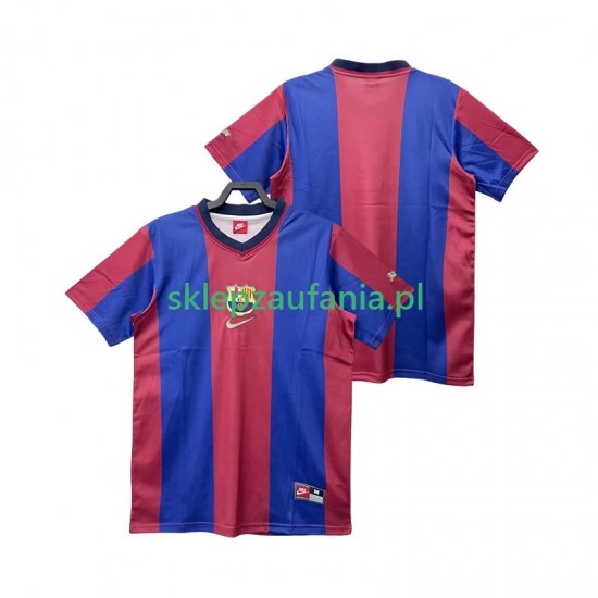 Herre FC Barcelona drakt 1998 Retro Hjemme 1999 Korte Ermer