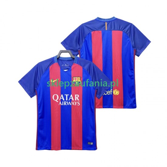 Herre FC Barcelona drakt 2016 2017 Retro Hjemme Korte Ermer