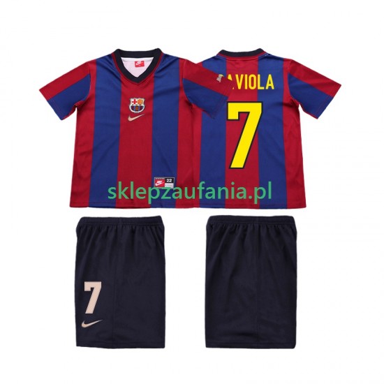 3-13 år Barn FC Barcelona drakt SAVIOLA 7 1998 Retro Hjemme 1999 Korte Ermer