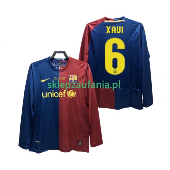 Herre FC Barcelona drakt XAVI 6 Champions League 2009 Retro Hjemme 2008 Langermet