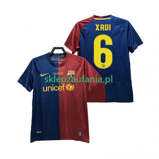 Herre FC Barcelona drakt XAVI 6 Champions League 2009 Retro Hjemme 2008 Korte Ermer