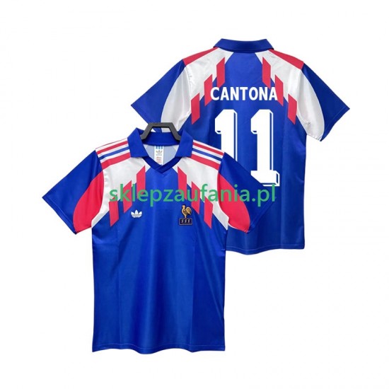 Herre Frankrike drakt CANTONA 11 Retro Hjemme 1990 Korte Ermer