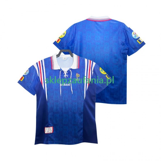 Herre Frankrike drakt 1996 Retro Hjemme Korte Ermer
