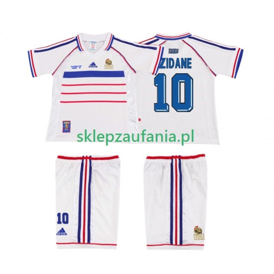 3-13 år Barn Frankrike drakt ZIDANE 10 1998 Retro Borte Korte Ermer