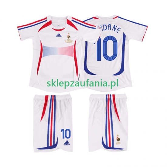 3-13 år Barn Frankrike drakt ZIDANE 10 Retro Borte 2006 Korte Ermer
