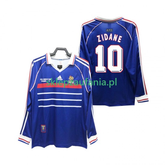 Herre Frankrike drakt ZIDANE 10 1998 Retro Hjemme Langermet