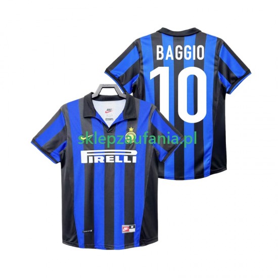 Herre Inter Milan drakt BAGGIO 10 1998 Retro Hjemme 1999 Korte Ermer