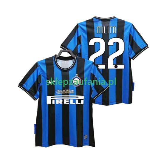 Herre Inter Milan drakt MILITO 22 2009 Retro Hjemme 2010 Korte Ermer