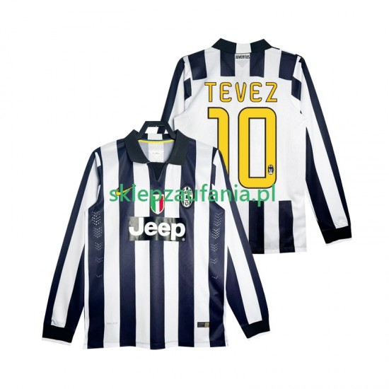 Herre Juventus drakt TEVEZ 10 2014 2015 Retro Hjemme Langermet
