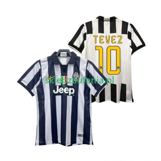 Herre Juventus drakt TEVEZ 10 2014 2015 Retro Hjemme Korte Ermer