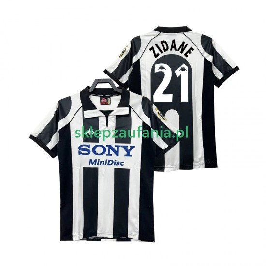 Herre Juventus drakt ZIDANE 21 1997 1998 Retro Hjemme Korte Ermer