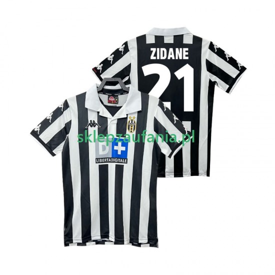 Herre Juventus drakt ZIDANE 21 2000 Retro Hjemme 1999 Korte Ermer