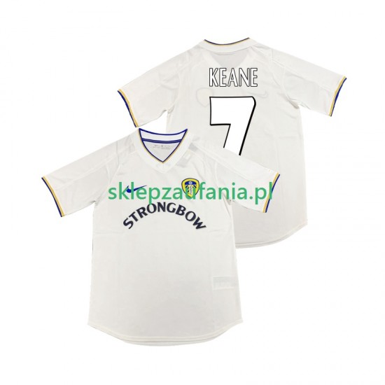 Herre Leeds United drakt KEANE 7 2000 2001 Retro Hjemme Korte Ermer